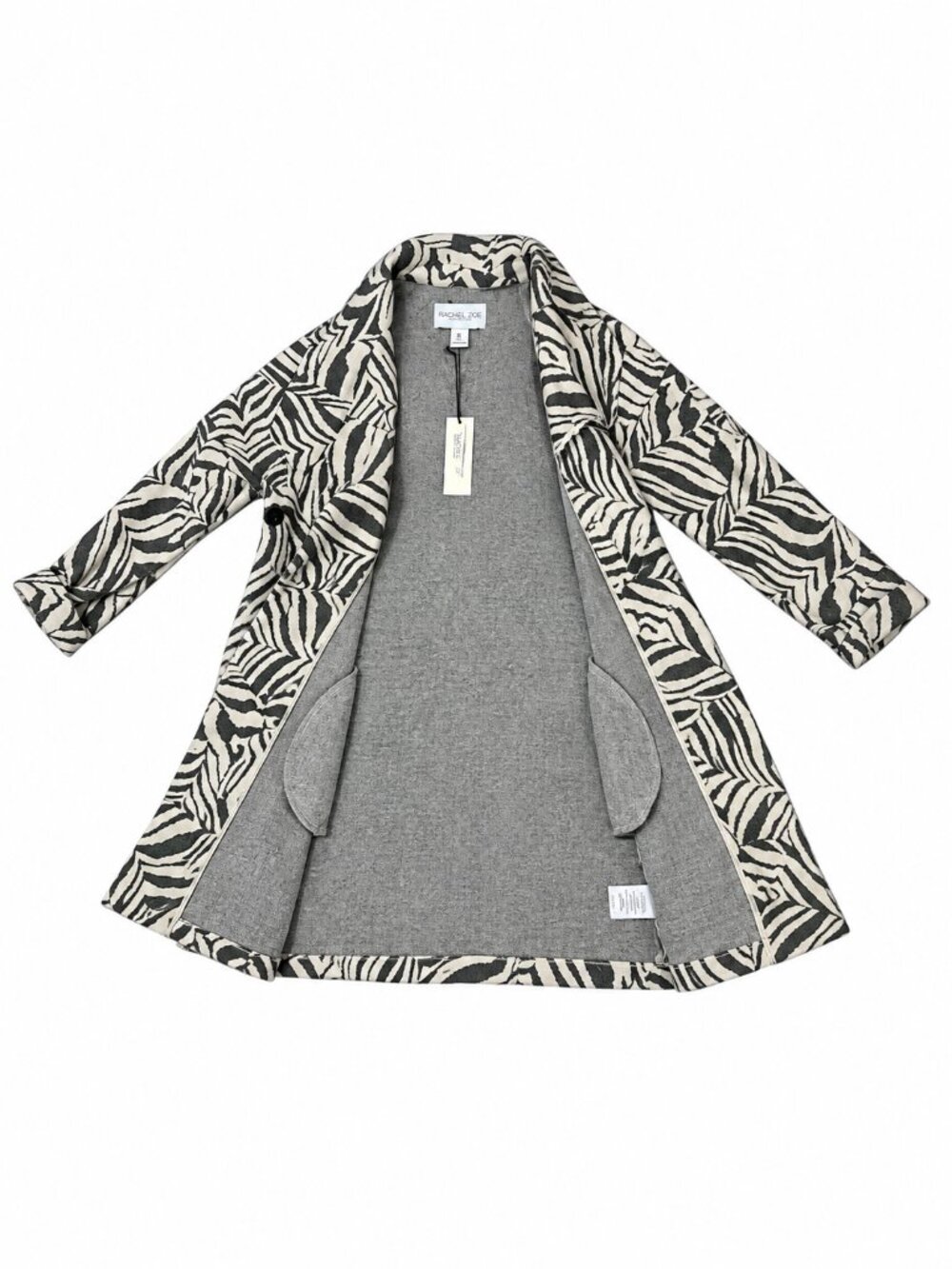 Rachel Zoe Zebra Print Jacket / Coat Size Large - Picture 4 of 5
